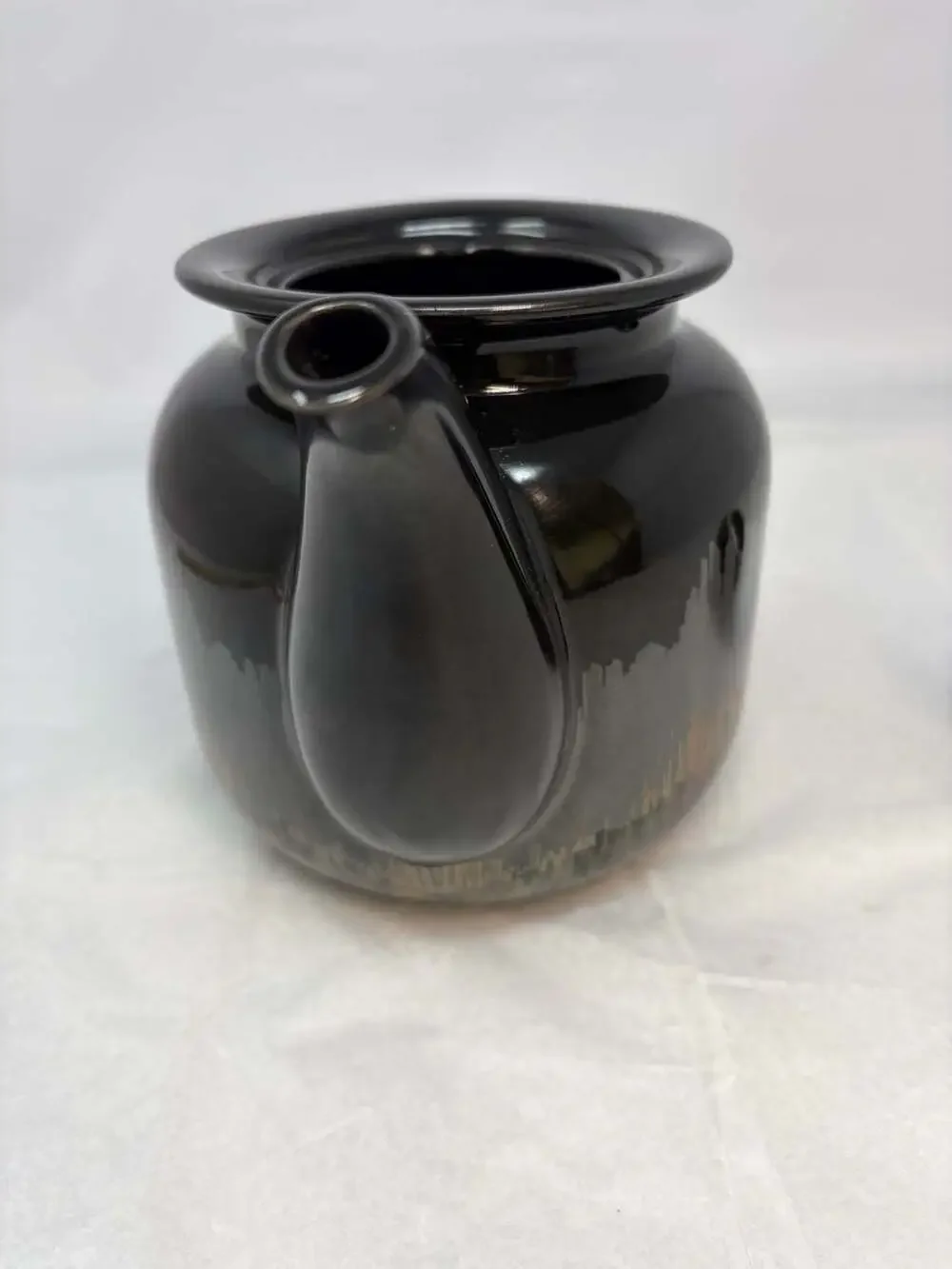Vintage Arabia Finland Aurora Borealis Black Ceramic Teapot by Inkeri Leivo